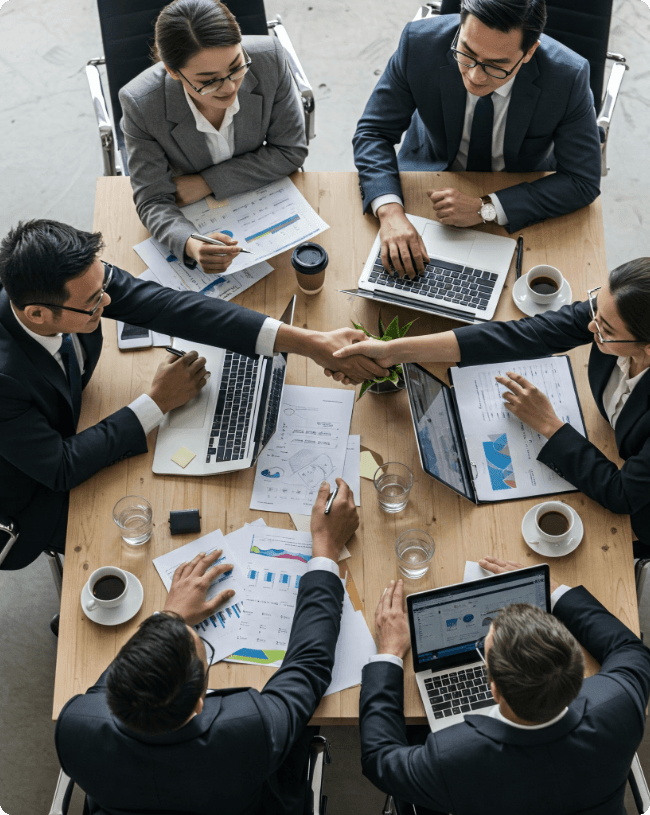 Business meeting with professionals collaborating